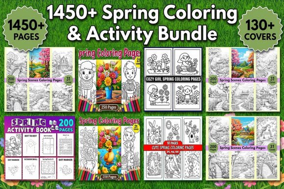 1450 Spring Coloring Activity Bundle