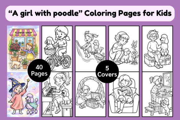 40 Girl and Poodle Coloring Pages