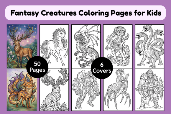 50 Fantasy Creatures Coloring Pages