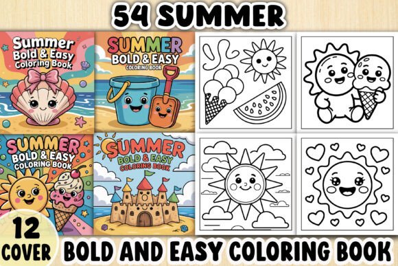 54 SUMMER COLORING PAGES for ADULT