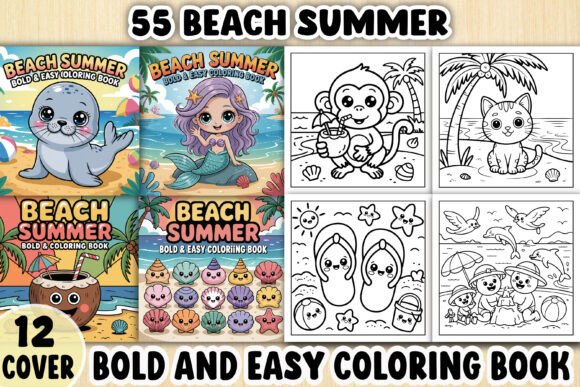 Beach Summer Coloring Pages for KDP: A Relaxing Escape for Adults