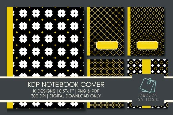 Black and Yellow KDP Notebook Cover