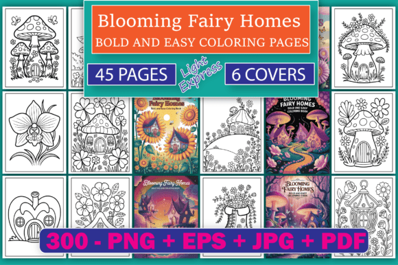 Blooming Fairy Homes Coloring Book