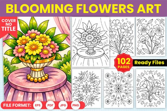 Blooming Flowers Art Coloring Pages: A Creative Resource for Artists and Publishers