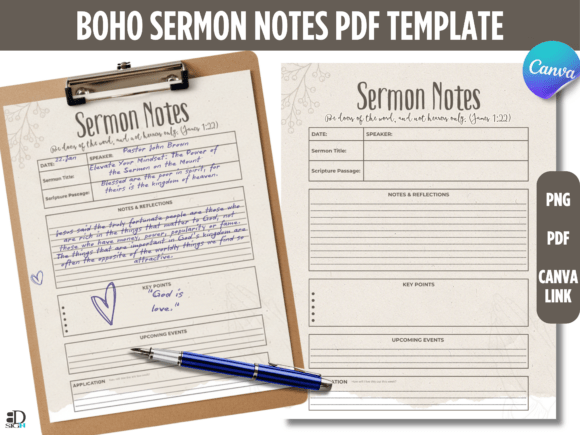 Boho Sermon Notes PDF Template: A Practical Tool for Spiritual Reflection