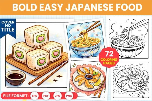 Bold Easy Japanese Food Coloring Pages