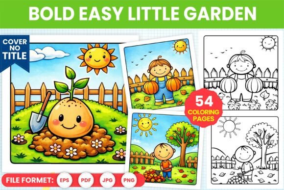 Bold Easy Little Garden Coloring Book