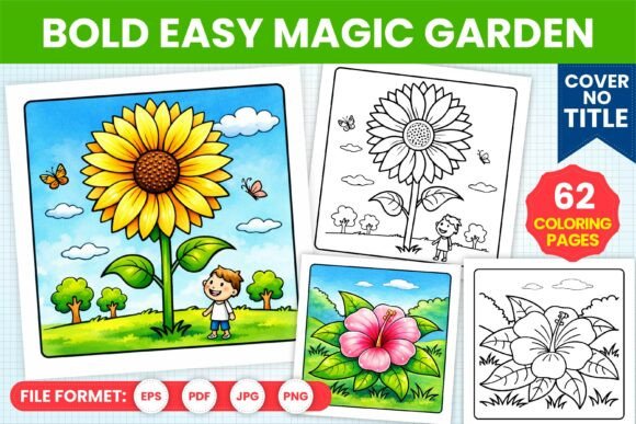 Bold Easy Magic Garden Coloring Pages