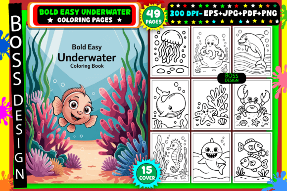 Bold Easy Underwater Coloring Pages