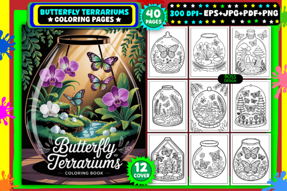 Butterfly Terrariums Coloring Pages