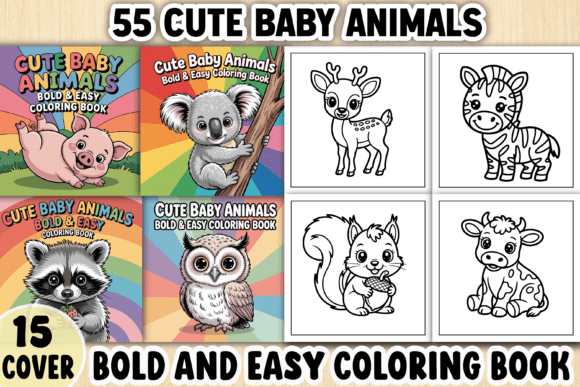 Cute Baby Animals Bold Easy Book