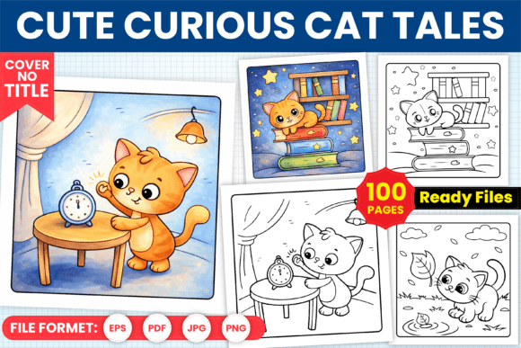 Cute Curious Cat Tales Coloring Pages