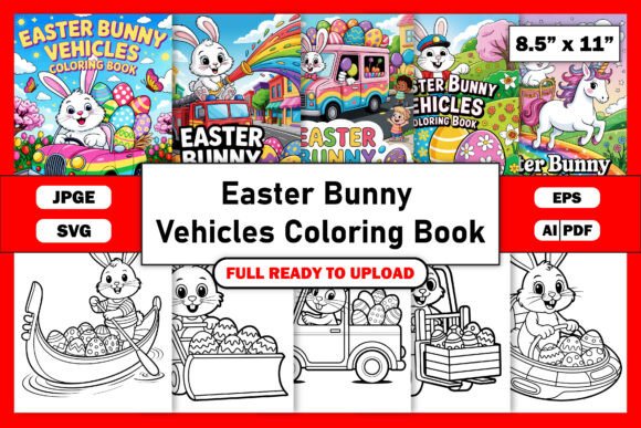 Easter Bunny Vehicles Coloring Book