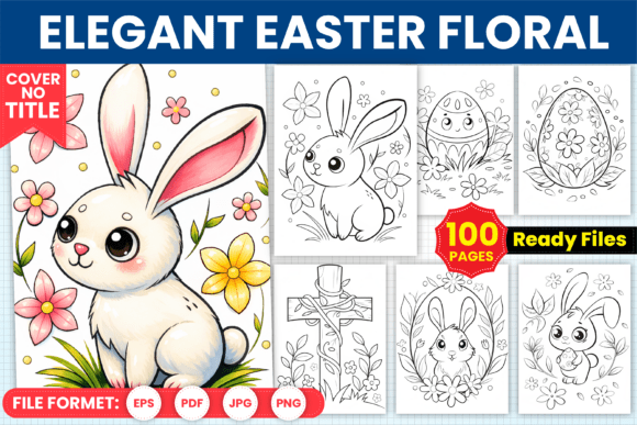 Elegant Easter Floral Coloring Pages