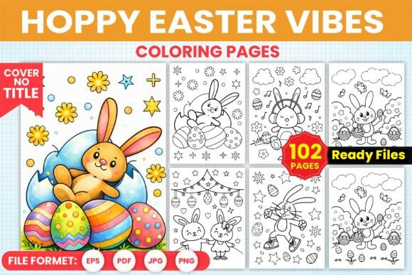 Hoppy Easter Vibes Adults Coloring Book