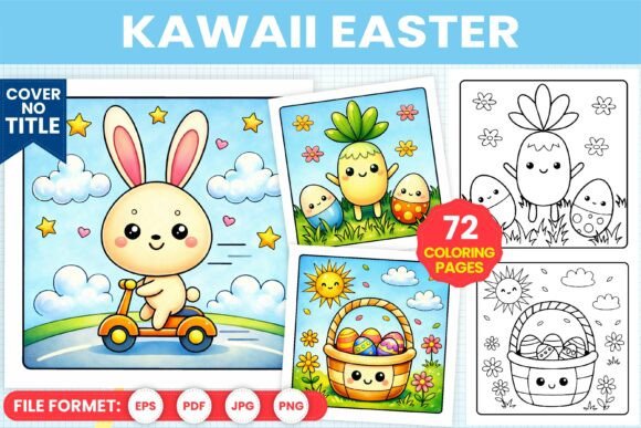 Kawaii Easter Coloring Pages