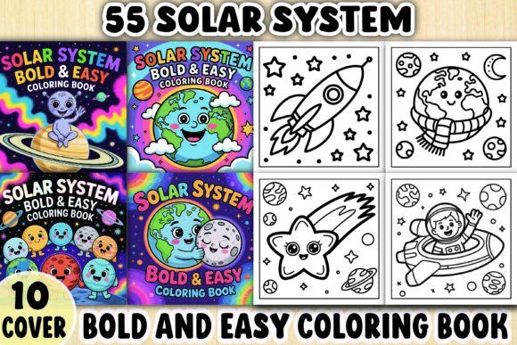 Solar System Bold Easy Coloring Book: A Creative Gateway to the Cosmos