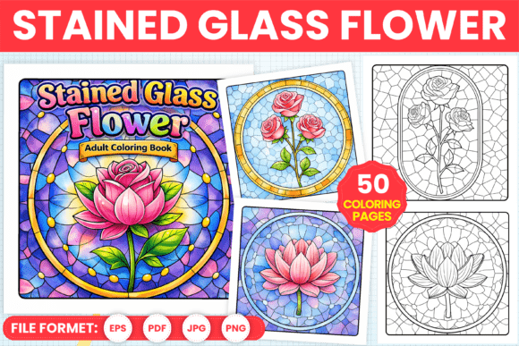 Stained Glass Flower Adult Coloring Page: A Creative and Business Opportunity