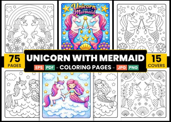 Unicorn with Mermaid Coloring Pages Kids – A Magical Way to Spark Creativity