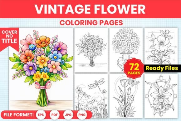 Vintage Flower Coloring Pages